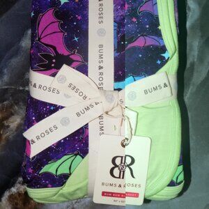 BUMS & ROSES Bat Attitude BUM BUM BLANKET 50" X 50" NEW